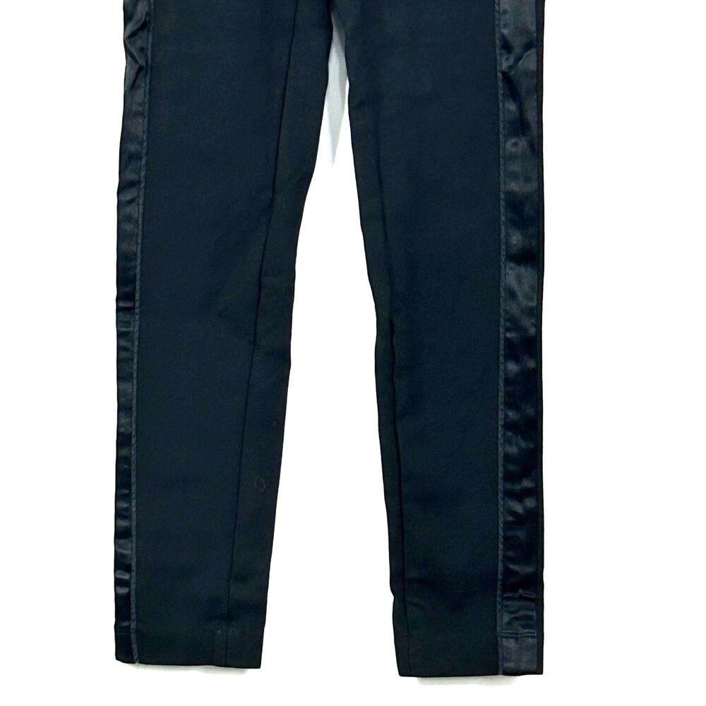 Vince Legging Womens XSmall Elastic Waist Black Satin Stripe Pants Poly Blend - Picture 3 of 9